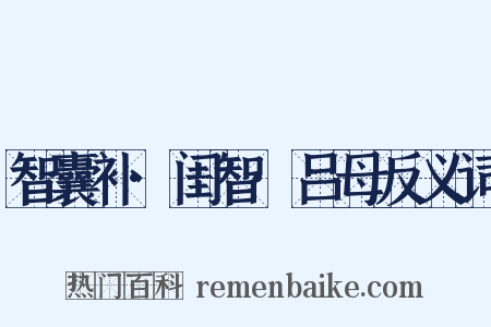 智囊补·闺智·吕母反义词是什么意思的图片